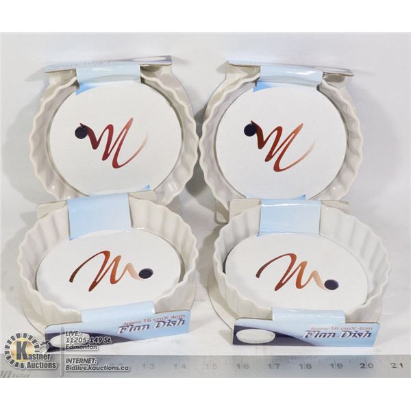 LOT OF 4 NEW PASTA / PASTRY DISHES  16CM ROUND