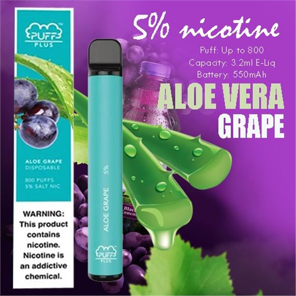 800 PUFFS PLUS E-CIGARETTE ALOE GRAPE