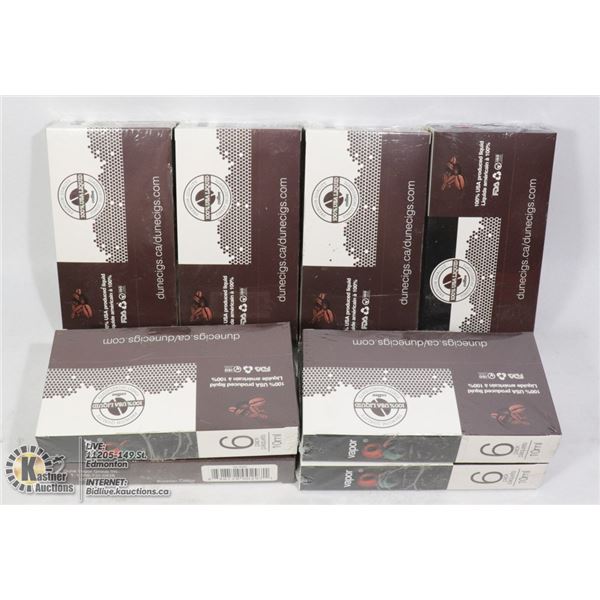 BOX OF DUNECIGS VAPE JUICE COFFEE FLAVOR