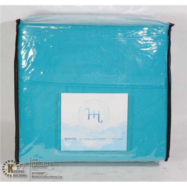 HARBOR & HEARTH 6PC QUEEN SHEET SET