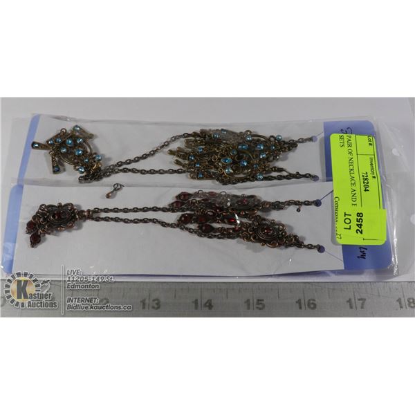 PAIR OF NECKLACE AND EARRING SETS