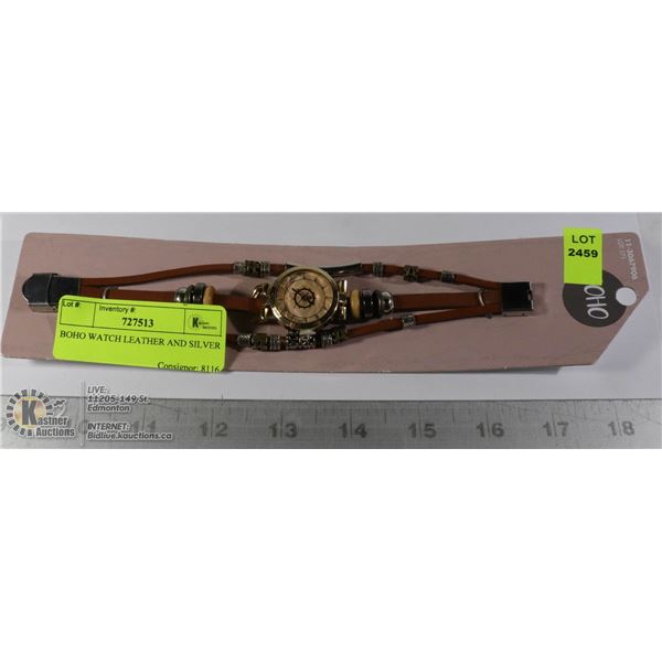 BOHO WATCH LEATHER AND SILVER