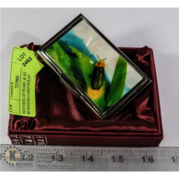 MOTHER OF PEARL & SILVER BUSINESS CARD HOLDER