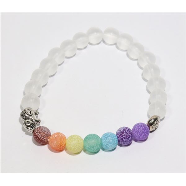 #194-7 CHAKRA YOGA BRACELET 8mm/7.5"