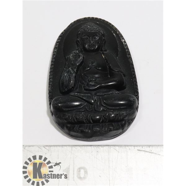 #201-BLACK OBSIDIAN BUDDHIST PENDANT