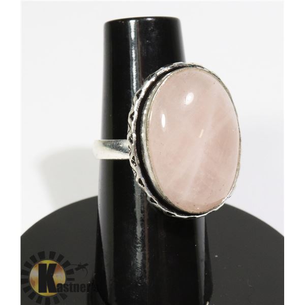 #16-ROSE QUARTZ RING SIZE 6