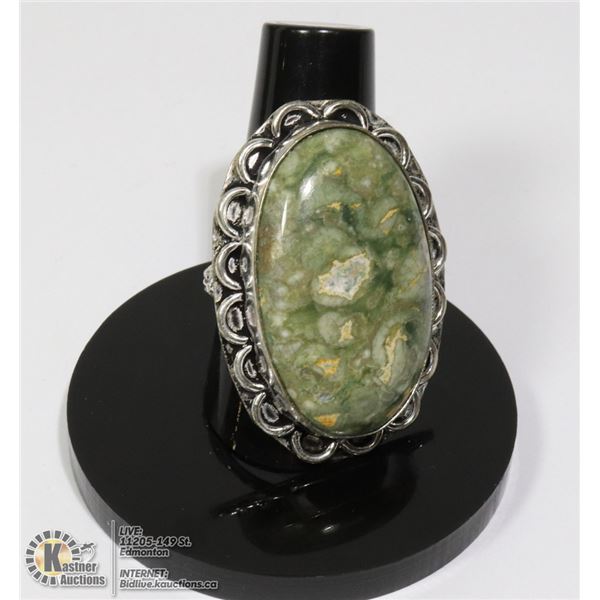 #77-OCEAN JASPER RING/ SIZE 7.75