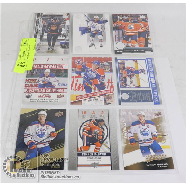 SHEET OF 9 MCDAVID CARDS