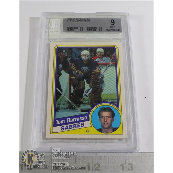 1984-85 OPC TOM BARRASSO BECKETT GRADED 9