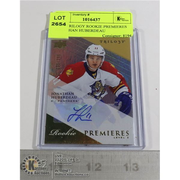 13-14 TRILOGY ROOKIE PREMIERES JONATHAN HUBERDEAU