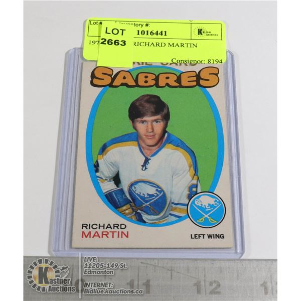 1971-72 OPC RICHARD MARTIN