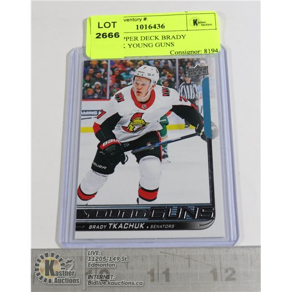 2018-19 UPPER DECK BRADY TKACHUK YOUNG GUNS