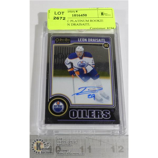2014-15 OPC PLATINUM ROOKIE AUTO LEON DRAISAITL