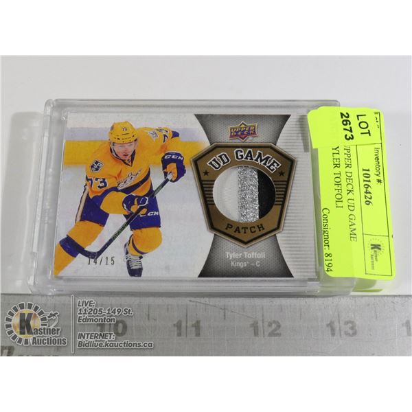 2016-17 UPPER DECK UD GAME PATCH TYLER TOFFOLI