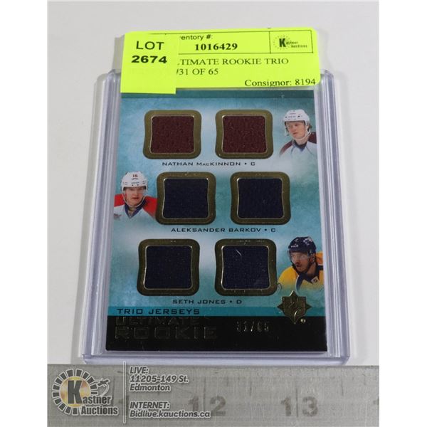 2013-14 ULTIMATE ROOKIE TRIO JERSEYS #31 OF 65