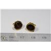 Image 1 : PAIR OF TIGER EYE CUFFLINKS