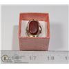 Image 1 : SILVER RING WITH RED STONE