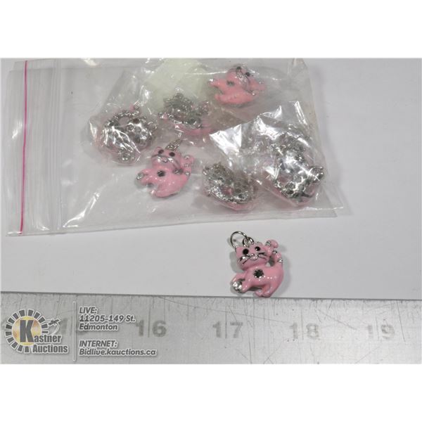 BAG OF PINK KITTY CHARMS
