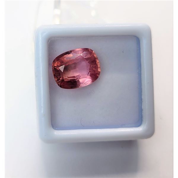 14)  NATURAL PEACHY/PINK EMERALD CUT