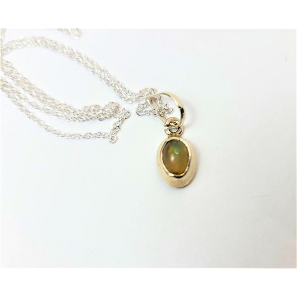 26)  STERLING SILVER SETTING & 18" CHAIN WITH