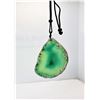 Image 1 : 8)  NATURAL GREEN AGATE GEODE SLICE PENDANT