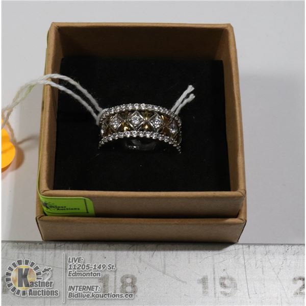 ETERNITY BAND SILVER, YELLOW GOLD PLATING (38)