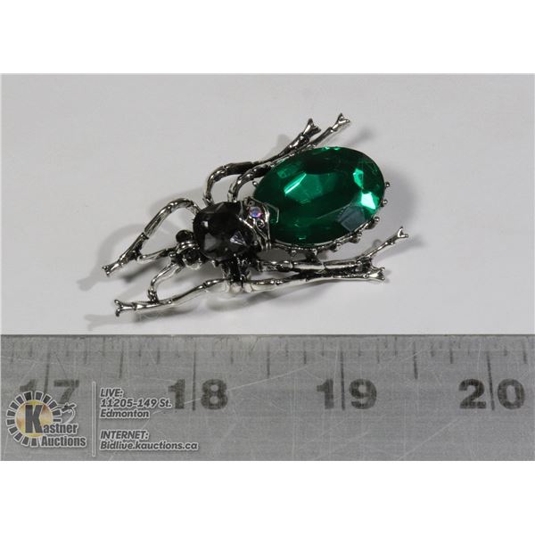 RHINESTONE BEETLE BROOCH