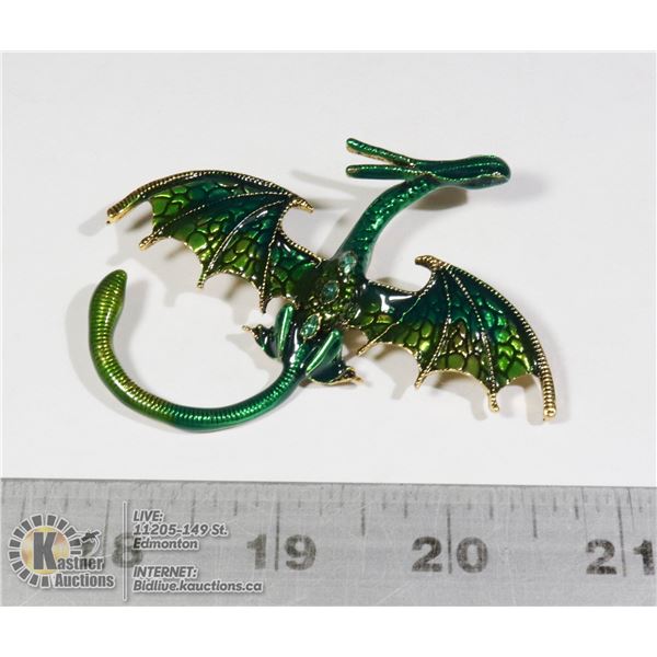 GREEN DRAGON BROOCH