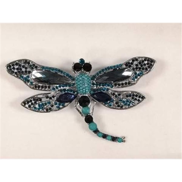 RHINESTONE DRAGONFLY BROOCH