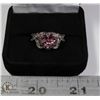 Image 1 : PINK HEART SILVER RING SZ 6
