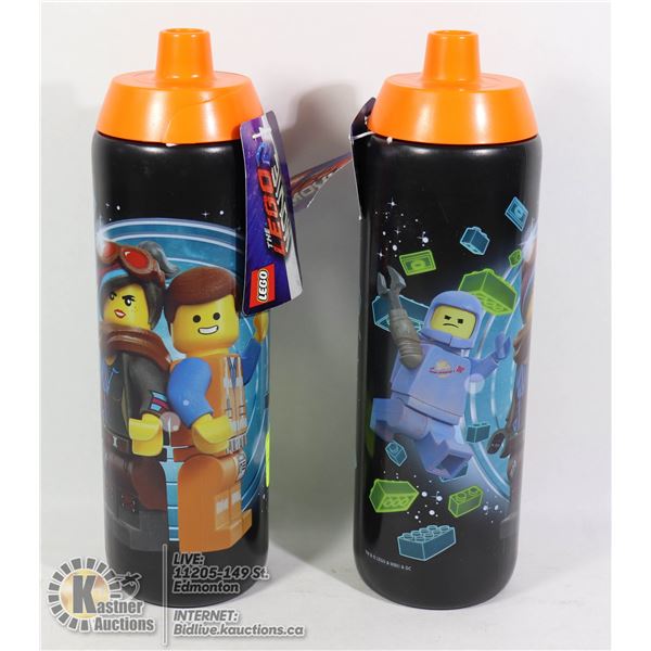 TWO NEW LEGO 2 WATER BOTTLES