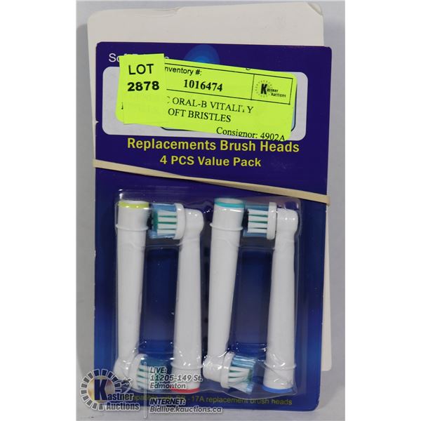 8 GENERIC ORAL-B VITALITY REFILLS, SOFT BRISTLES