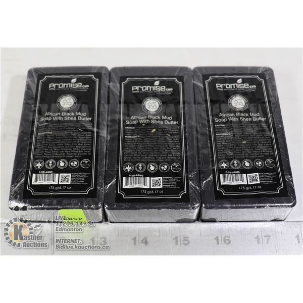 3 BARS OF PROMISE CBD AFRICAN BLACK MUD SOAP