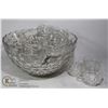 Image 1 : LARGE FEDERASL GLASS PUNCH BOWL SET WITH 18
