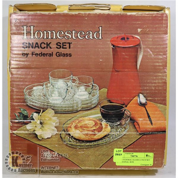 1950'S FEDERAL GLASS LUNCH SET IN ORIGINAL BOX