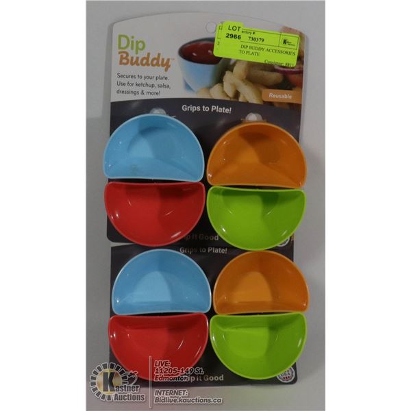 2 NEW 4PC DIP BUDDY ACCESSORIES - CLIPS ONTO PLATE