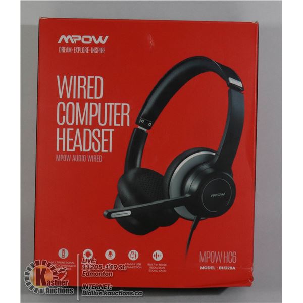 WIRED COMPUTER HEADSET
