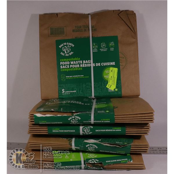 5 PACKS LARGE COMPOST BAGS 5 BAGS IN EACH PACK
