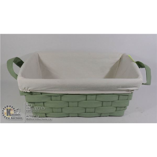 STORAGE BASKET (GREEN W/HANDLES)