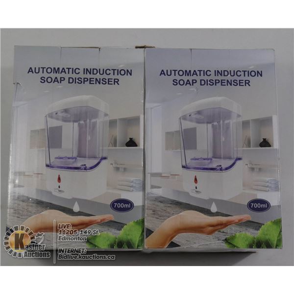 TWO AUTOMATIC INDUCTION SOAP DISPENSERS