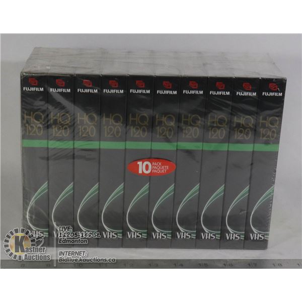 FUJIFILM HQ120 VHS BLANK TAPES NEW IN PKG 10 PACK