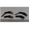 Image 1 : 4 NEW MINI REVOLVER KNIVES 2 BROWN, 2 BLACK