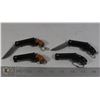 Image 1 : 4 NEW MINI REVOLVER KNIVES 2 BROWN, 2 BLACK