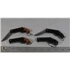 Image 1 : 4 NEW MINI REVOLVER KNIVES 2 BROWN, 2 BLACK