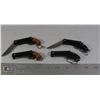 Image 1 : 4 NEW MINI REVOLVER KNIVES 2 BROWN, 2 BLACK