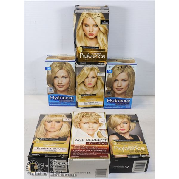32)  LOT OF 6 L'OREAL BLOND HAIR COLOR