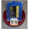Image 1 : NEW GARDEN TOTE WITH A NEW TARP & 2 BOTTLES OF CAR