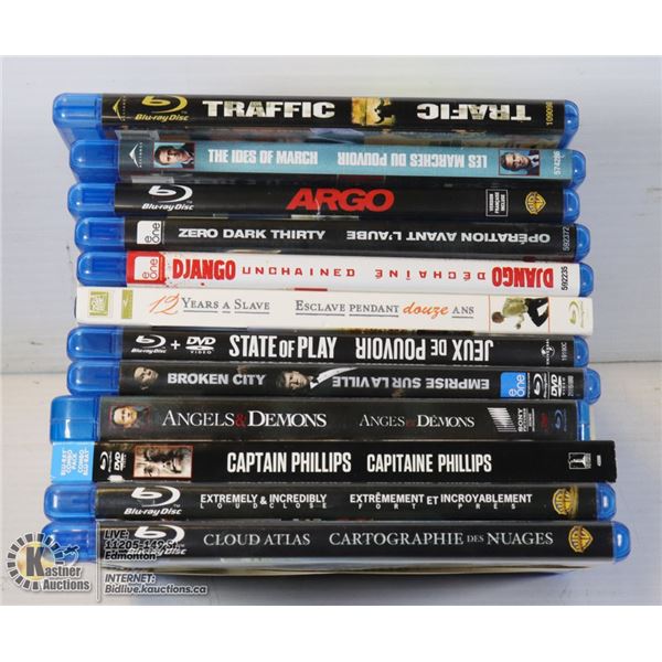 BUNDLE OF 12 MOSTLY DRAMA BLU RAY MOVIES