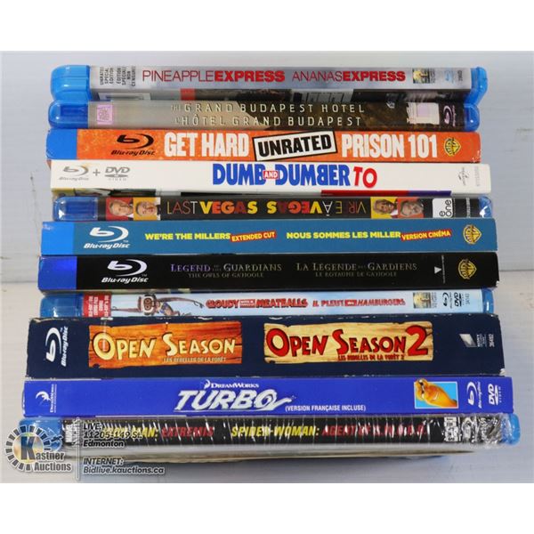 BUNDLE OF 12 COMEDY AND CHILDREN BLU RAY MOVIES