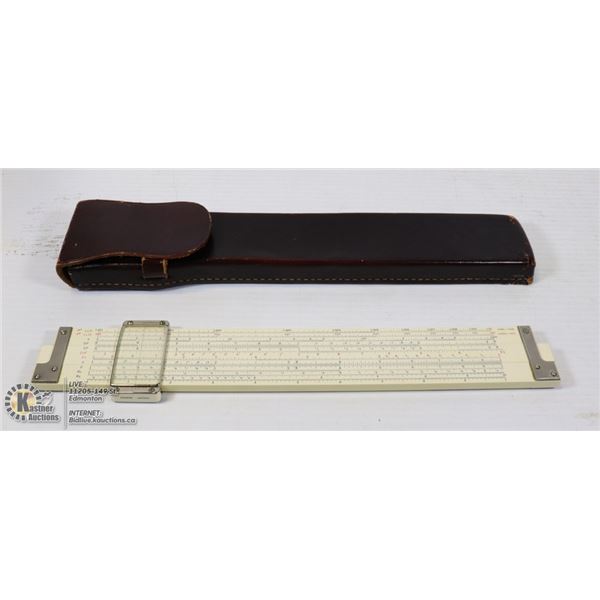 VINTAGE SLIDE RULE W LEATHERCCASE